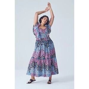 Anthropologie Clementina Eyelet Dress. MARKED Size Medium, fits like XL.